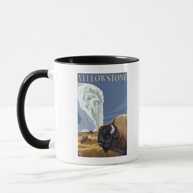 YellowstoneBison with Old Faithful Mug (Left)