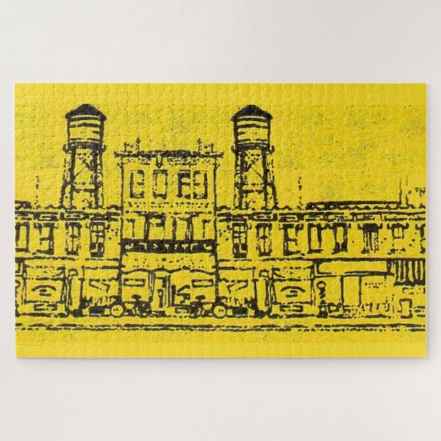 Yellowville houses and homes and water tower jigsaw puzzle (Horizontal)