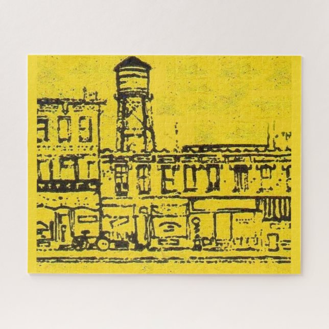 Yellowville houses and homes and water tower jigsaw puzzle (Horizontal)