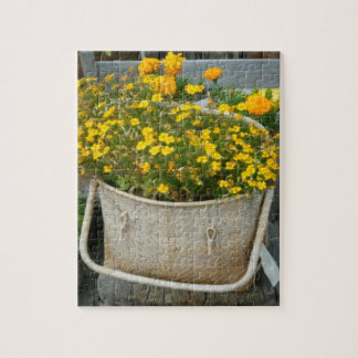 Yelow Flower Basket Puzzle. Jigsaw Puzzle