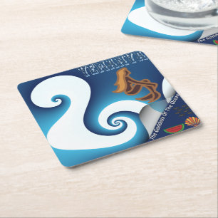 Yemanya Goddess Of The Ocean Square Paper Coaster