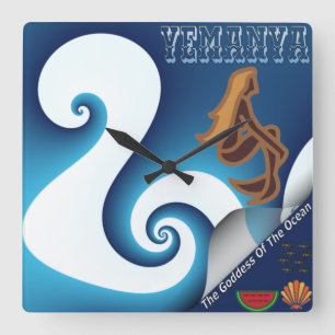 Yemanya Goddess Of The Ocean Square Wall Clock