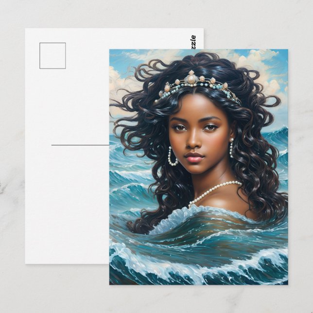 Yemaya Orisha Water Goddess Ocean Art Postcard (Front/Back)