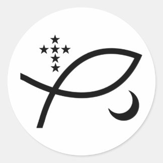 Yemaya Veve in Black Classic Round Sticker