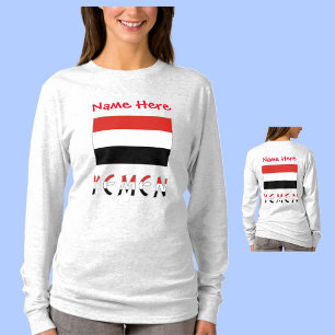 Yemen and Yemeni Flag Red Personalisation Women's T-Shirt