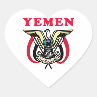 Yemen Coat Of Arms Designs Heart Sticker