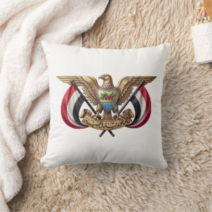 Yemen country coat arms symbol emblem flag hawk cushion