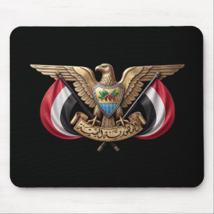 Yemen country coat arms symbol emblem flag hawk mouse mat