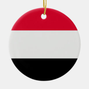 Yemen Flag Ceramic Tree Decoration