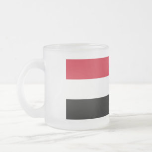 Yemen Flag Frosted Glass Coffee Mug