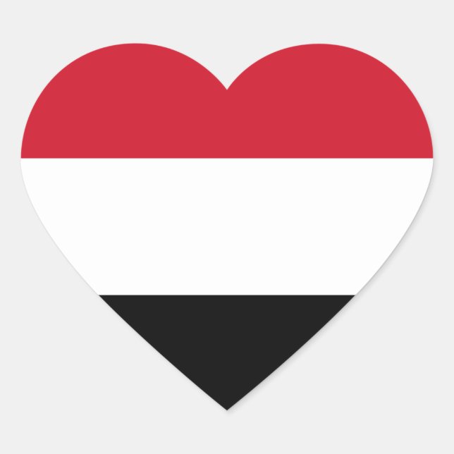 Yemen Flag Heart Sticker (Front)