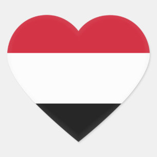 Yemen Flag Heart Sticker