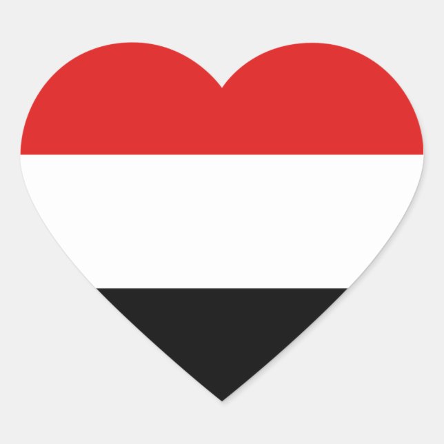 Yemen Flag Heart Sticker (Front)