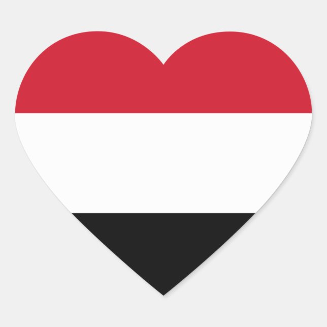 yemen flag heart sticker (Front)