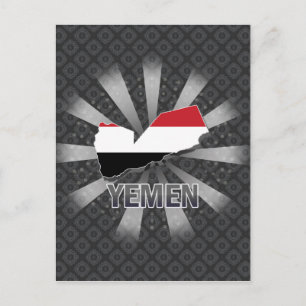 Yemen Flag Map 2.0 Postcard