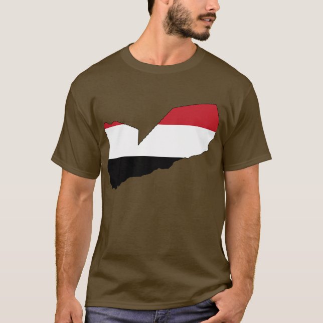 Yemen flag map T-Shirt (Front)