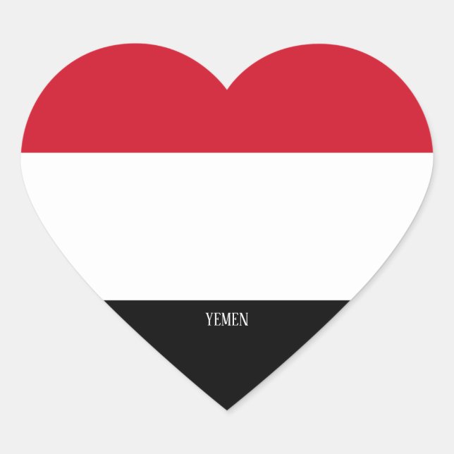 Yemen Flag Splendid Patriotic Heart Sticker (Front)