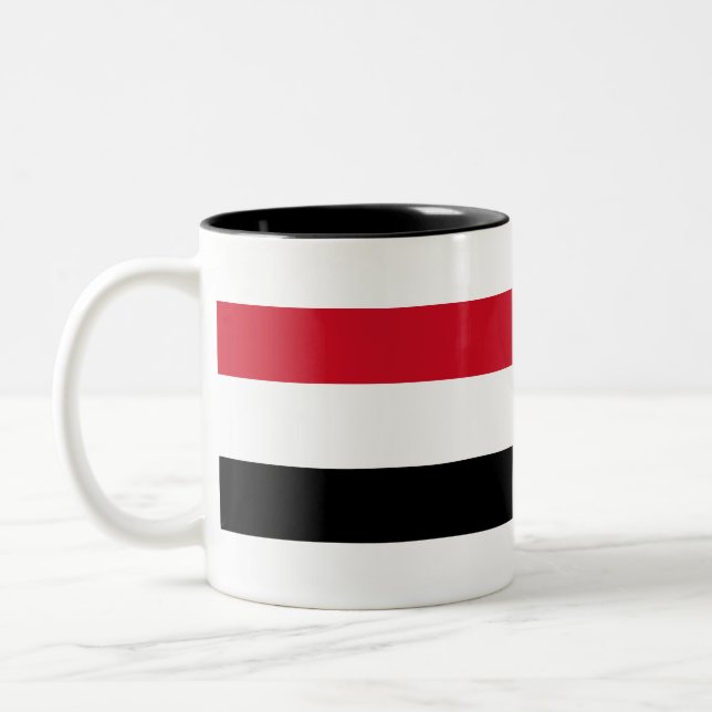 Yemen Flag Two-Tone Coffee Mug (Left)