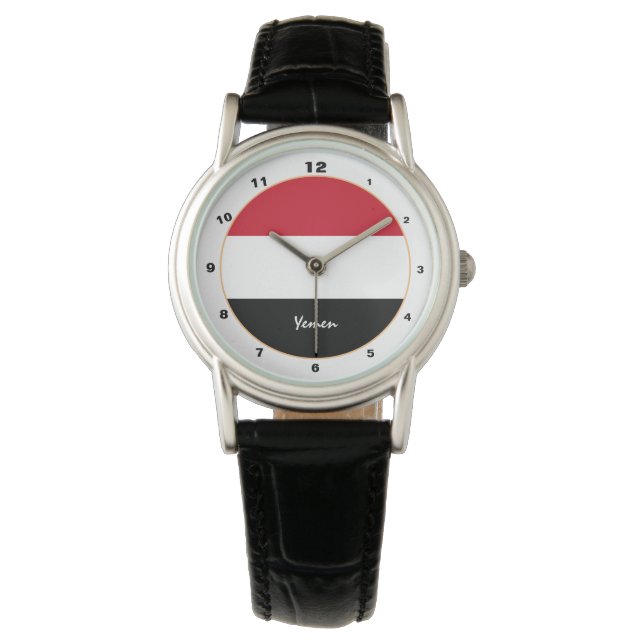 Yemen Flag & Yemen trendy fashion /design watch (Front)