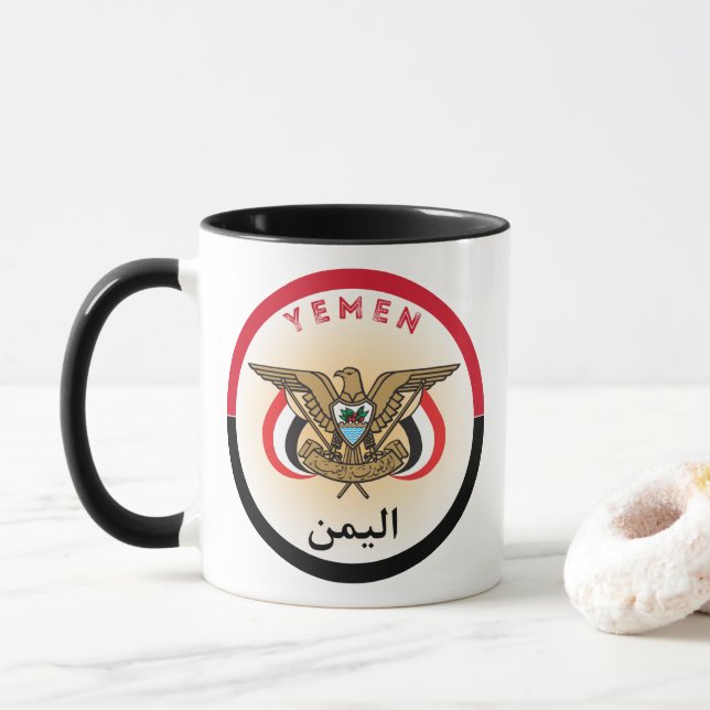 Yemen Heritage Emblem Mug (With Donut)