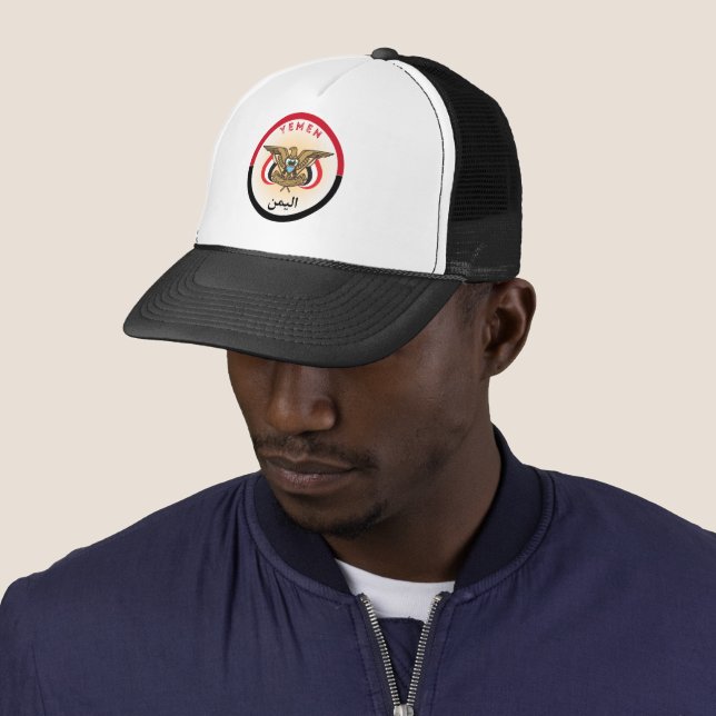 Yemen Heritage Emblem Trucker Hat (In Situ)