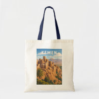 Yemen Illustration Travel Art Vintage