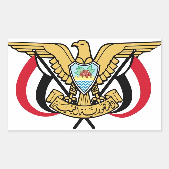 Yemen National Emblem Rectangular Sticker (Front)