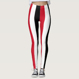 Yemen National Flag Colours Vertical Striped Leggings