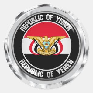 Yemen Round Emblem Classic Round Sticker