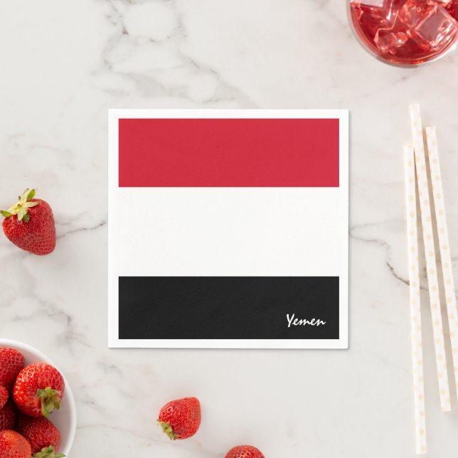 Yemen & Yemeni Flag party fashion /sports fans Napkin (Insitu)