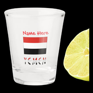 Yemen Yemeni Flag Red Personalised Shot Glass