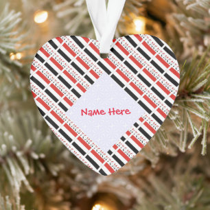 Yemen Yemeni Flag Tiled Red Personalisation Heart Ornament