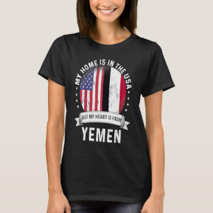 Yemeni American Patriot Grown Proud Home USA Flags T-Shirt