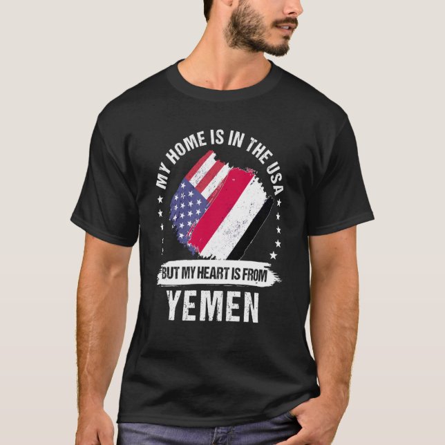Yemeni American Patriot Grown Proud My Heart is fr T-Shirt (Front)