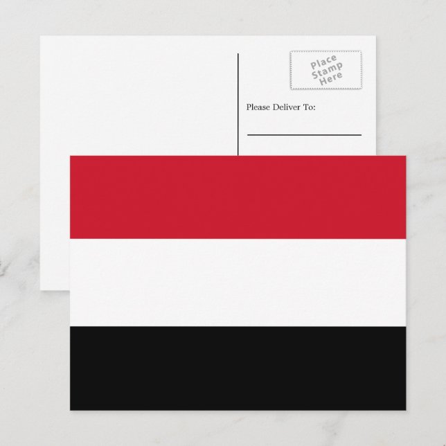 Yemeni Flag, Flag of Yemen Postcard (Front/Back)