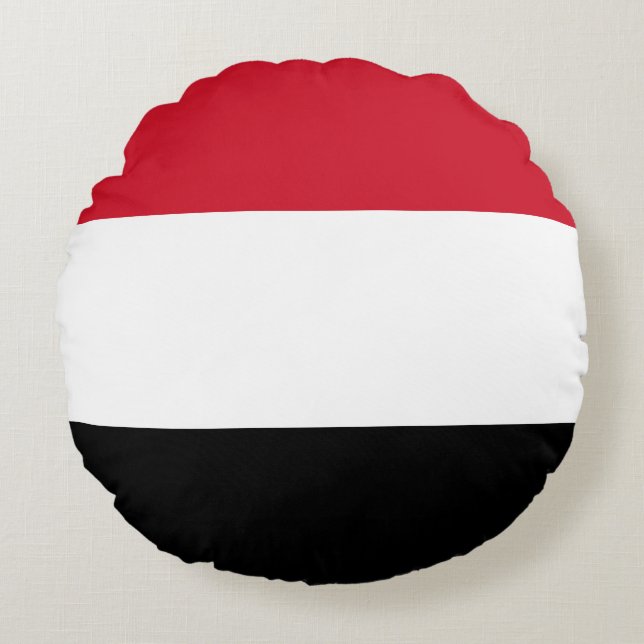 Yemeni Flag Round Cushion (Front)