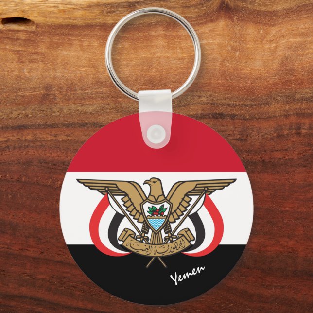 Yemeni Flag & Yemen holiday, patriots / sports Key Ring (Front)