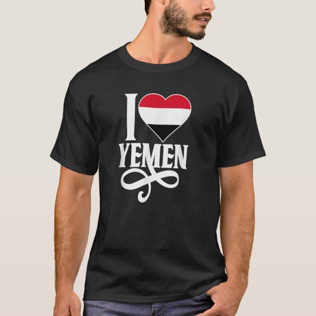 Yemeni pride I love Yemen flag t shirt (Front)