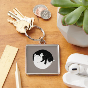 Yen Yang Cats Soul Mate Key Ring