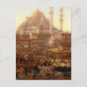 Yeni Cami mosque and Eminönü bazaar -ISTANBUL Postcard
