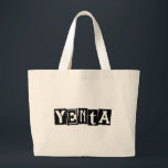 Yenta Yiddish Humour Large Tote Bag<br><div class="desc">Oversized canvas tote with a fun Yiddish expression, "Yenta" (chatty) printed on the front in a punk rock style typeface. Perfect for schlepping around the city!</div>