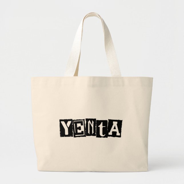 Yenta Yiddish Humour Large Tote Bag (Front)