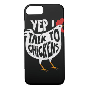 Yep I Talk To Chickens Funny Vintage Chicken Farme Case-Mate iPhone Case