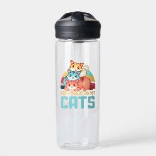 Yep, I Talk to My Cats–Adorable Trio Cat Design  2 Water Bottle