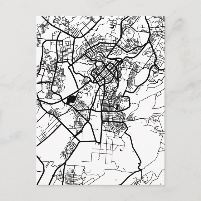 Yerevan Armenia City Map Postcard (Front)