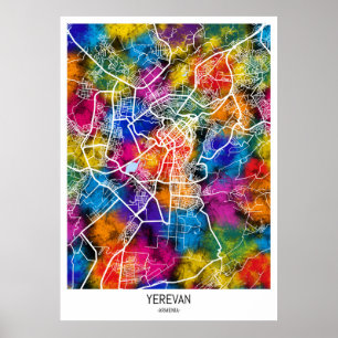 Yerevan Armenia City Map Poster