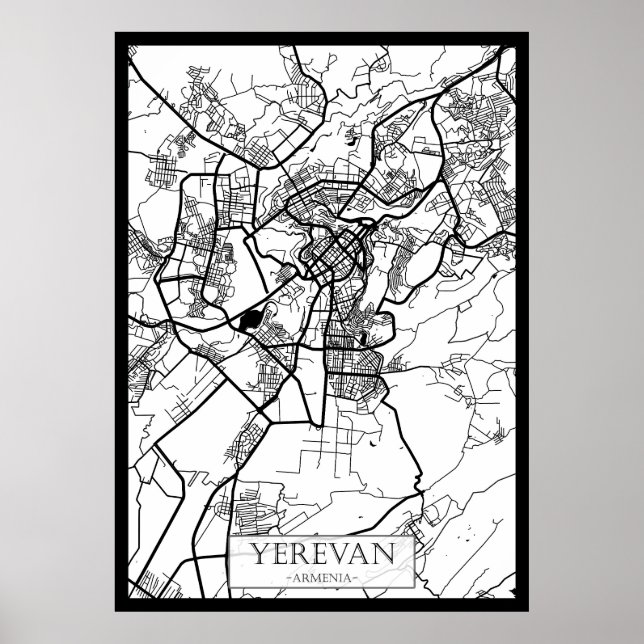 Yerevan Armenia City Map Poster (Front)