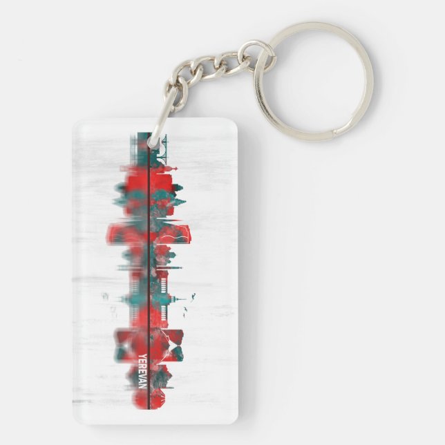 Yerevan Armenia Skyline Key Ring (Back)
