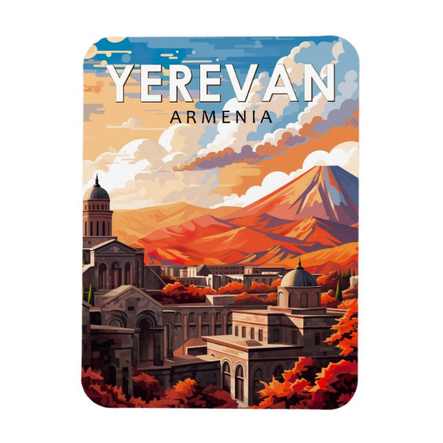 Yerevan Armenia Travel Art Vintage Magnet (Vertical)