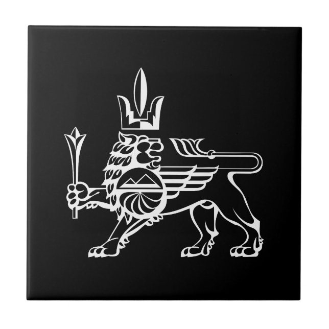  Yerevan city lion symbol Coat arms flag Armenia e Tile (Front)